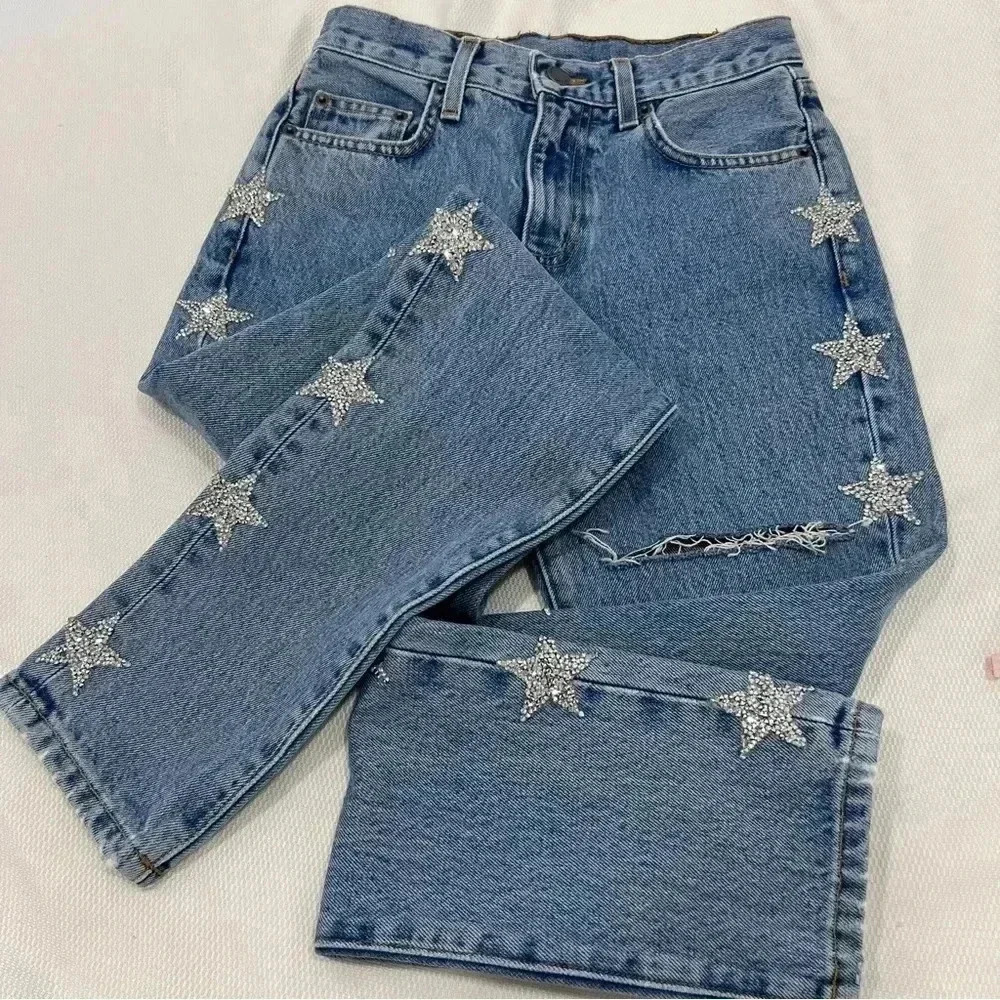 Carmar Alexander Ezra Rhinestone Star Jeans size 24 - Picture 7 of 14
